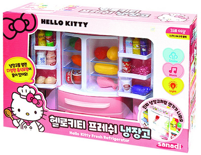헬로키티 프레쉬 냉장고 장난감 주방놀이 어린이 완구, 1개