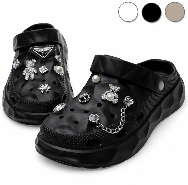 슬리퍼 크리스탈 무중력 쿠션 남성 여성 경량 논슬립 크록 아쿠아슈즈 스텝 샌들 키높이 커플