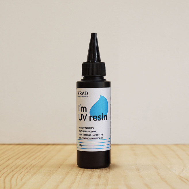 케이라드 속경화 uv레진 레진아트 공예 6w램프 100g, 투명, 1개, 물점도(파랑라벨) 100g