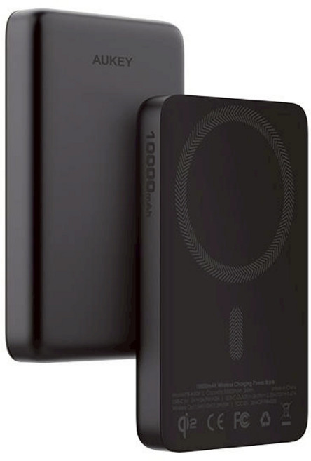 AUKEY Magfusion M10000 磁吸無線充電行動電源 10000mAh Qi2認證 超薄便攜, 灰色, MS08