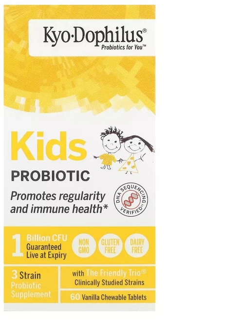 교릭 키즈 프로바이오틱스 바닐라 1빌리언 Kyolic Kids Probiotic Vanilla 1 Billion CFU 60정, 1개 - 쿠팡