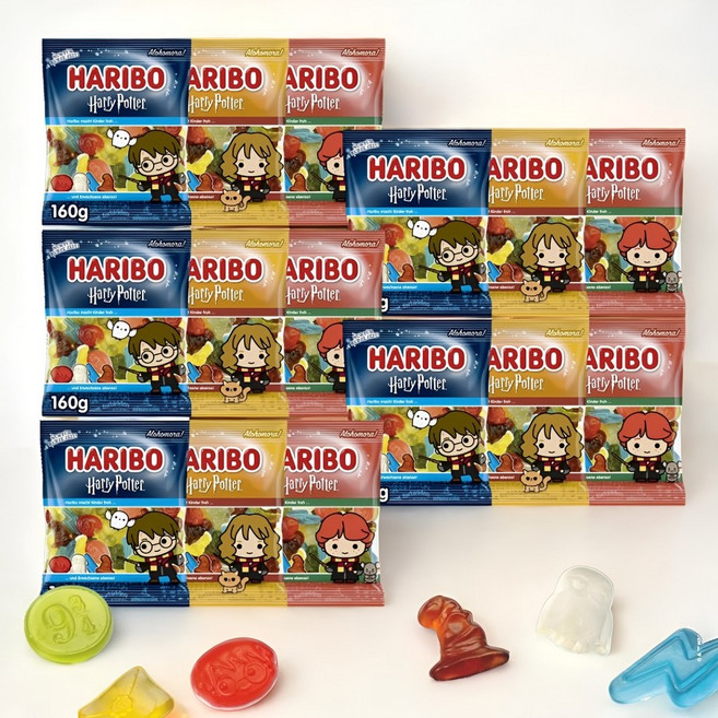 독일 하리보 해리포터 구미 베어스 160g 3종 x5세트 총15팩 젤리, 15개