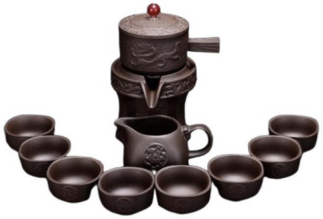 時來運轉紫砂自動茶具組, 茶具, 1個, 黑色