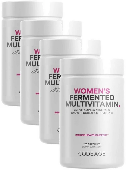 코드에이지 여성용 발효 멀티비타민 미네랄 캡슐 Codeage Women Fermented Multivitamin, 4개, 120정 - 쿠팡