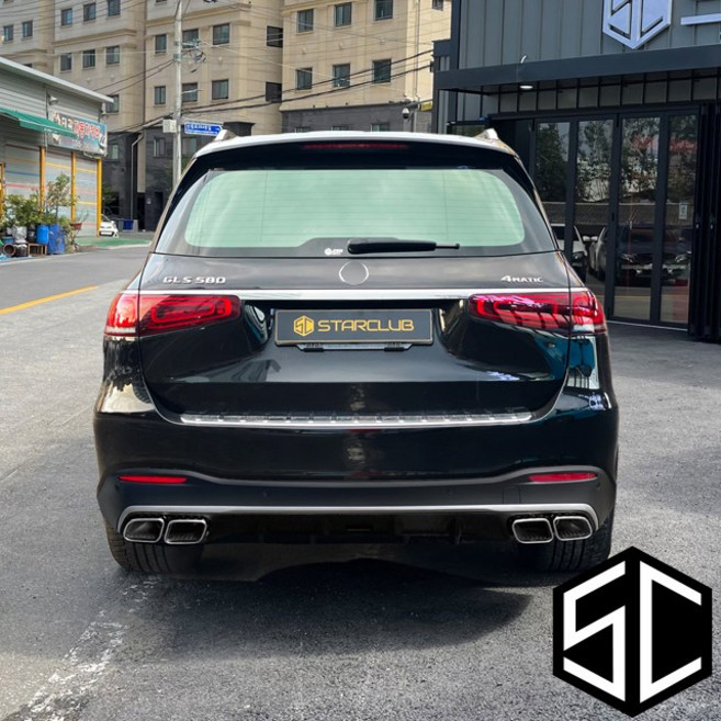 스타클럽 벤츠 GLS X167 디퓨저 머플러 GLS63 AMG 세트 20년식~현재 GLS450D GLS580 GLS400D, 부산장착점(공임비 15만 현장지불), 실버, 블랙