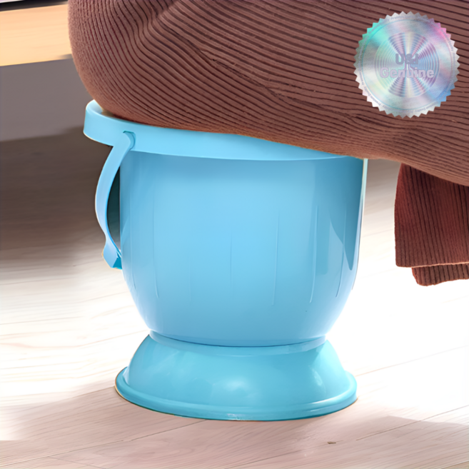 넉넉한사이즈 엉덩이편한 노인 요강 휴대용 특대, 스카이블루, 1개