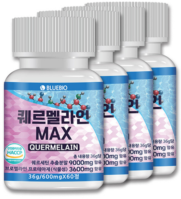식약청 퀘르세틴 브로멜라인 퀘르멜라인 600mg 60정 케르세틴, 4개