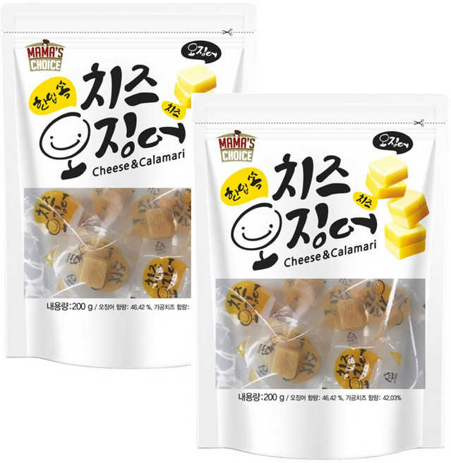 마마스초이스 한입쏙 치즈오징어 200g 2개