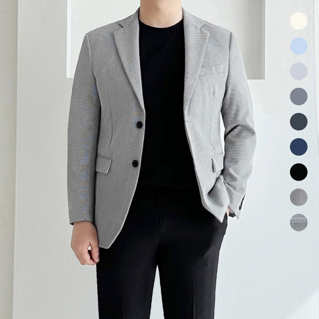 레브클래식 남자 봄 여름 콤비 자켓 블레이저 세미 캐주얼 린넨터치 정장 마이 간절기 빅사이즈