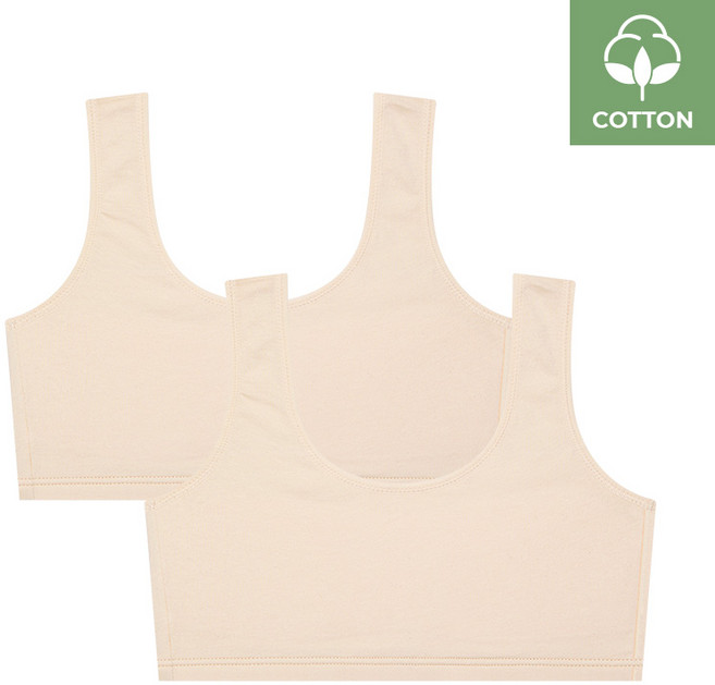 수아팜 주니어 1단계 코튼 스판 브라 2매 세트_스킨