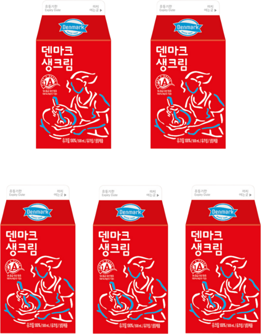 동원 덴마크 생크림, 5개, 500ml
