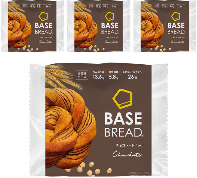 베이스푸드 베이스 브레드 초콜릿 382g, 4개