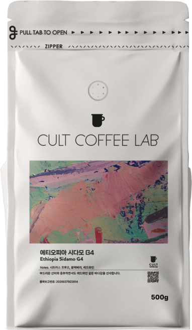 컬트커피랩 에티오피아 시다모 G4 싱글오리진 원두커피, 1개, 500g, 홀빈(분쇄안함)