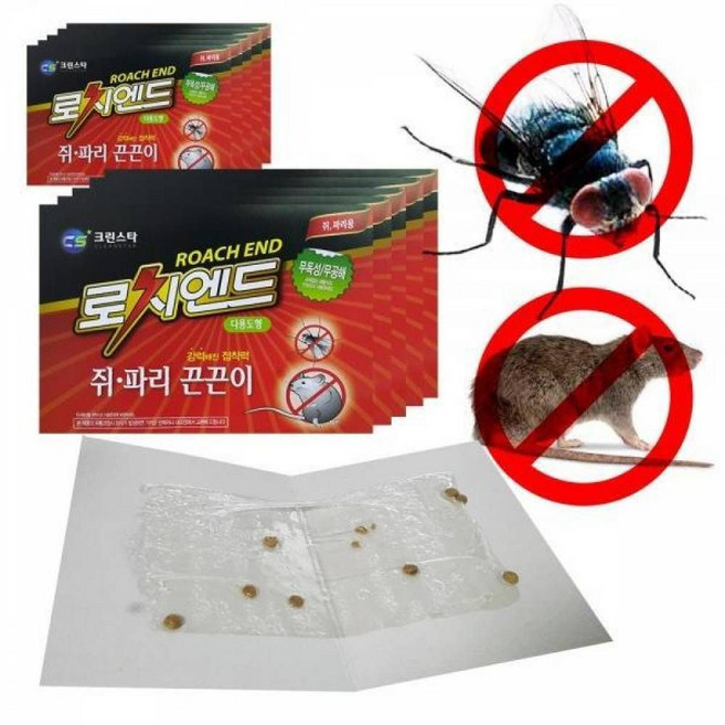 로치엔드 쥐파리 끈끈이 2매팩 5개, 1개입, !@상품선택@-