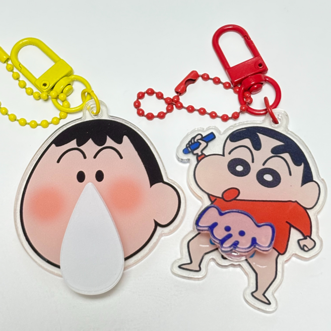 짱구 맹구 빙글 빙글 스피너 회전 아크릴 키링, 1개