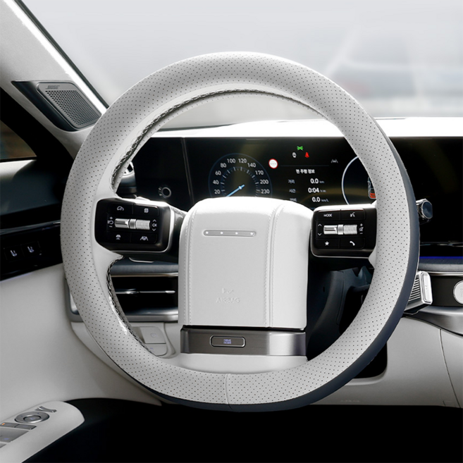 2026 그랜저 gn7 핸들커버 타공 투톤 D컷 제트비, 쿨그레이