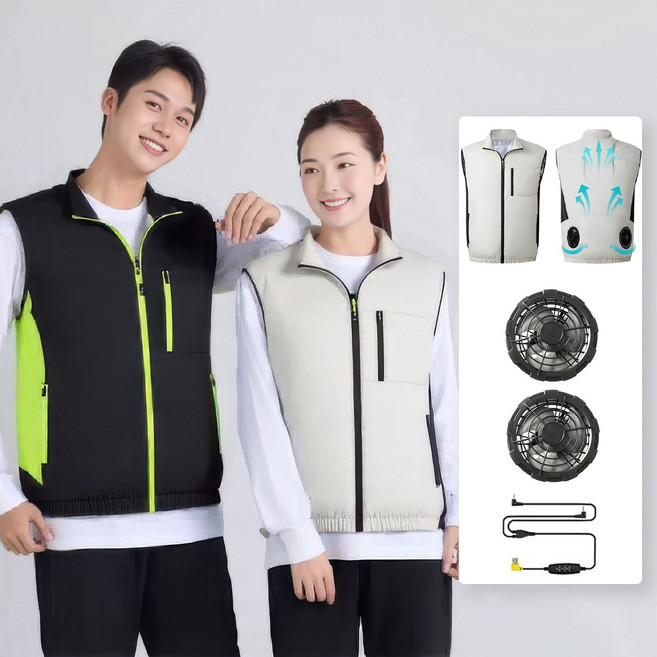 남녀공용 선풍기 조끼 아이스 조끼 냉풍조끼 여름 작업복 에어컨옷 얼음조끼-0FK511