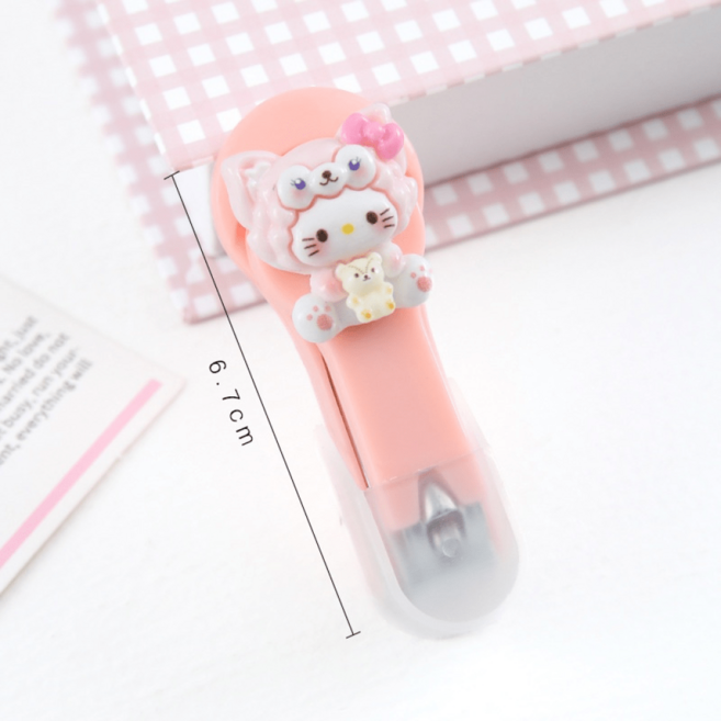 손톱깎이 캐릭터 휴대용 보호캡, 1개, 핑크