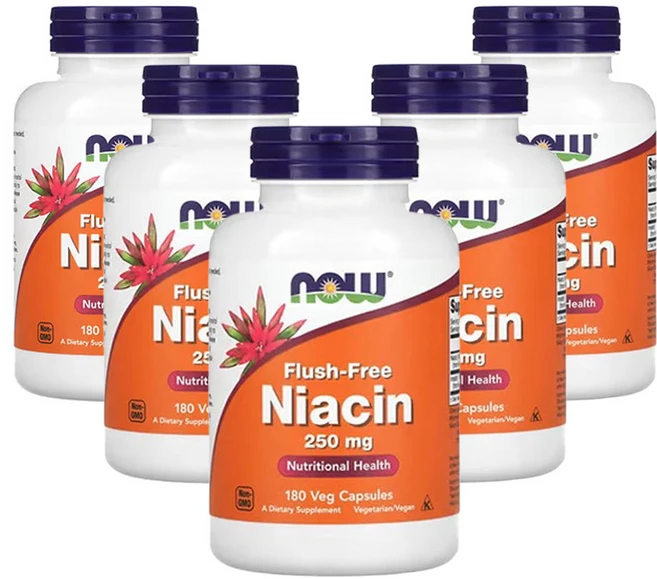 나우푸드 홍조 현상 없는 니아신 250mg 180베지캡슐, 180정, 5개 - 쿠팡