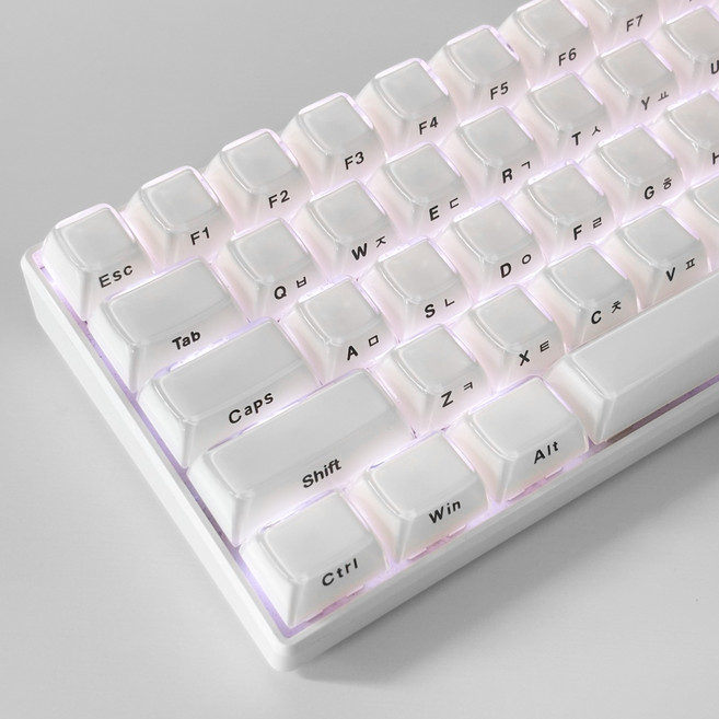 글로링 젤리 푸딩 크리스탈 반투명 키캡 MDA PC 한무무 기계식 키보드 독거미 키캡, 컨트롤알트 글로링 키캡, 화이트