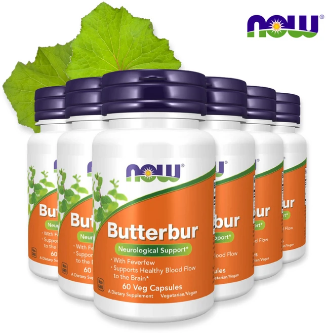 [6세트] 나우푸드 버터버 식물성 60 캡슐 머위 추출물 세스퀴테르펜 피버퓨, 6팩, 60정 - 쿠팡