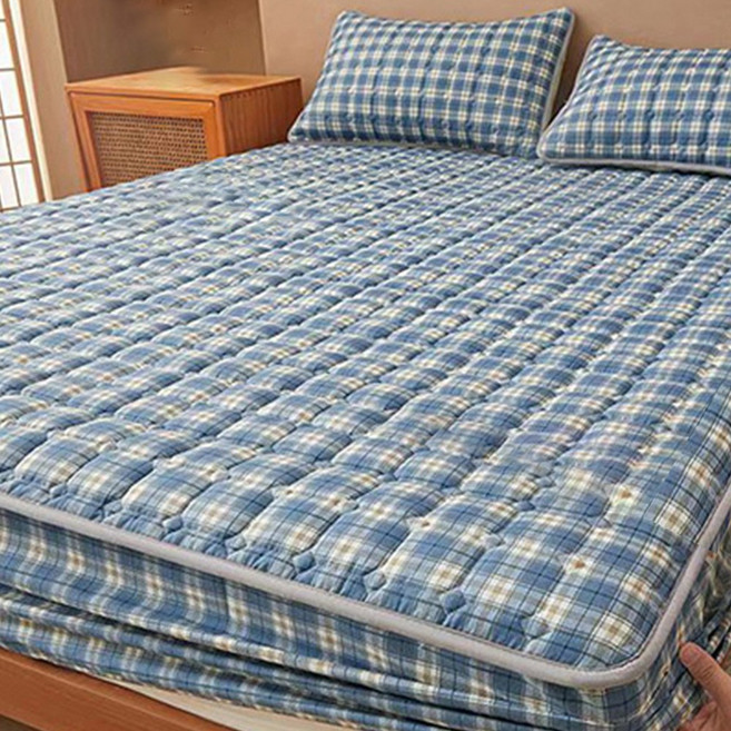 희요 누빔 매트리스커버 체크 밀림 방지