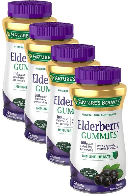 네이쳐스바운티 엘더베리 구미젤리 50mg 70개입, 4개, 70정 - 쿠팡