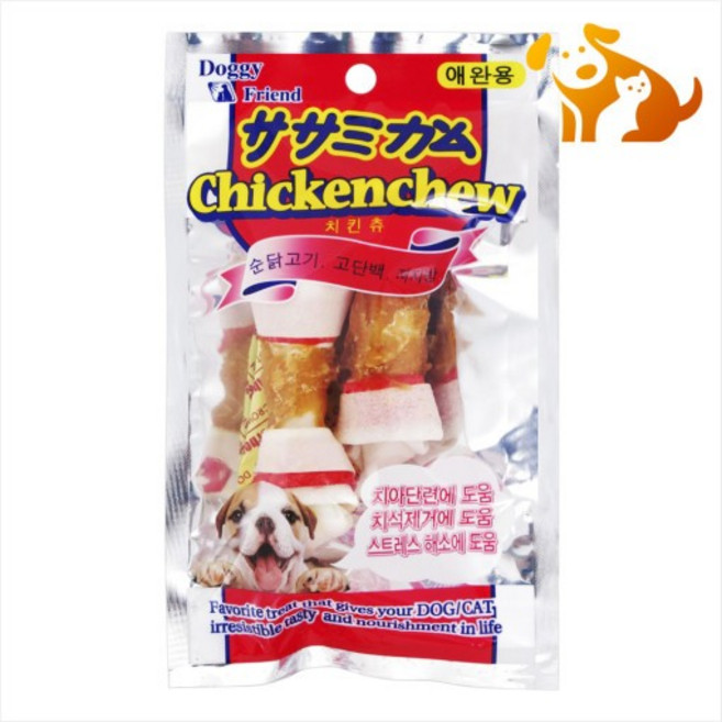 도기프렌드 애완용 치킨츄 60g 애견간식 껌, 치킨츄7인치, 1개, 2p(8287)