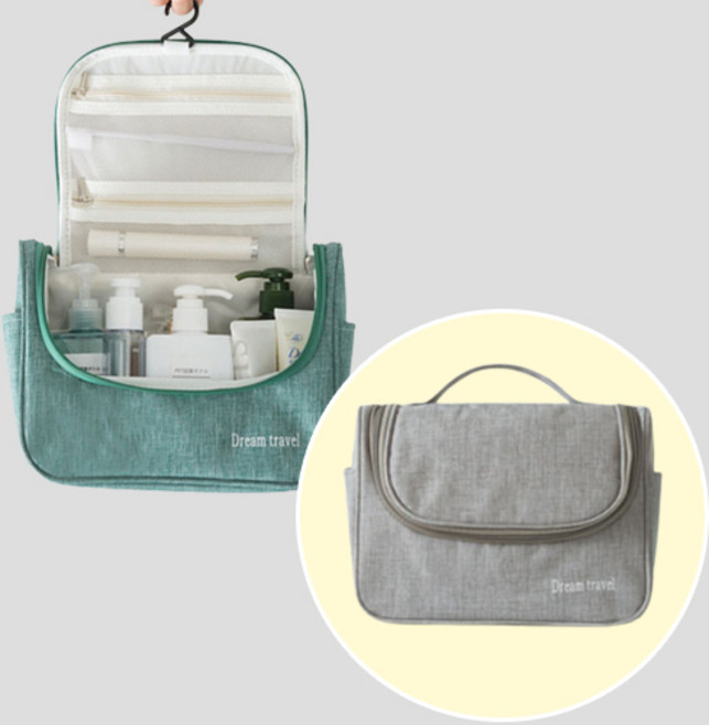 휴대용 고리 걸이형 남녀공용 면 캔버스 세면 파우치