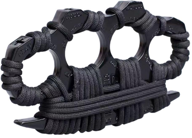 가디아 호신용 너클 고강도 자기방어 2개 + 파우치, 블랙