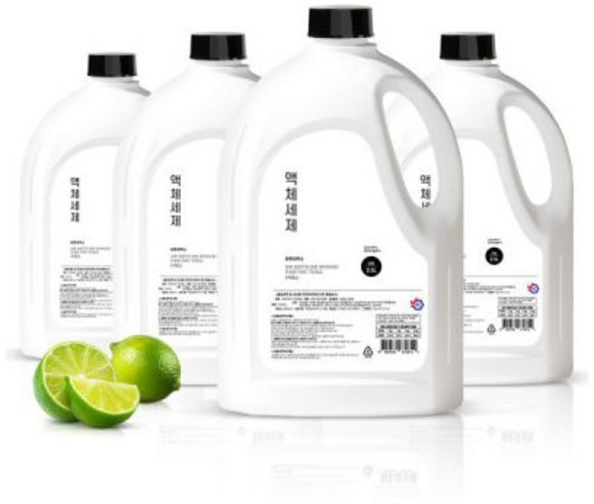 바른세탁소 액체세제 라임향 2.5L x 4개 세탁세제