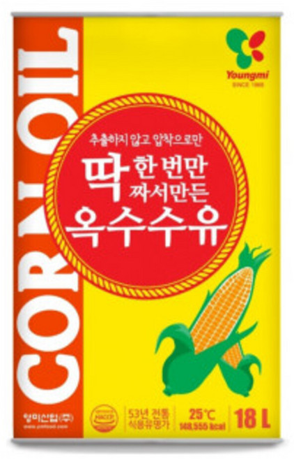 영미 업소용 옥수수유 18L, 1개