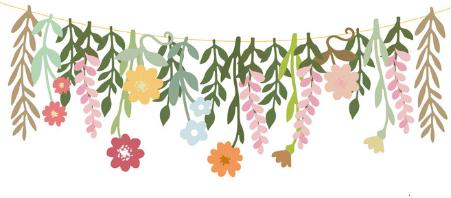 퓨어베어스마켓 어린이집 생일 파티 블라썸 종이 가랜드, 1개, 블라썸 세트