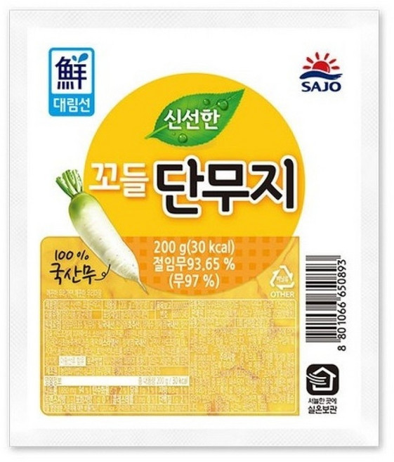 [사조대림] 꼬들단무지 200g X 3개