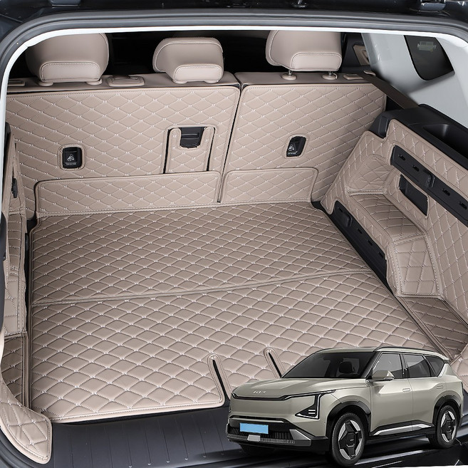 샤오토 기아 EV5 트렁크매트 풀커버 세트 차박 매트, (하만카돈사운드 무) 블랙x아이보리