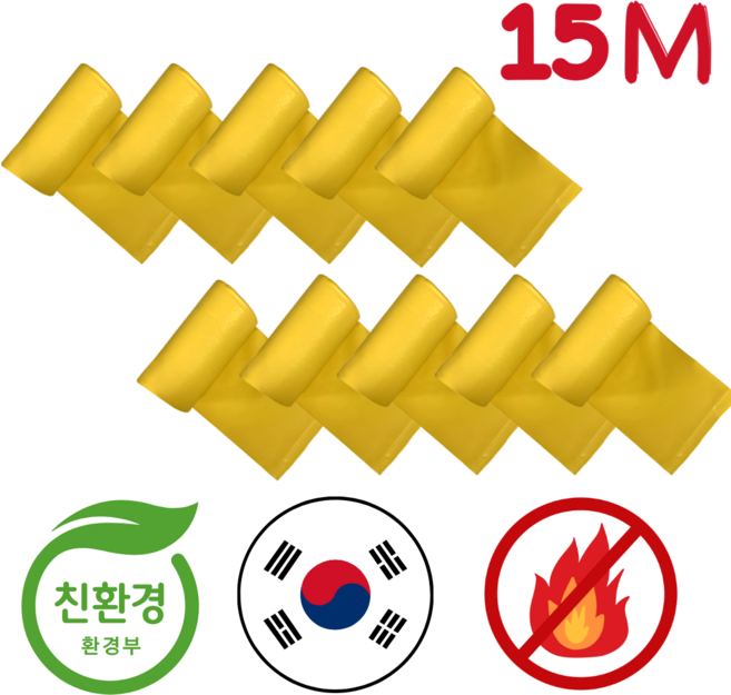 노트마켓 국내 생산 15M 배관 보온 테이프 친환경 실외기 보일러 수도 호스 마감재 난연, 10개, 에어컨배관테이프 황색