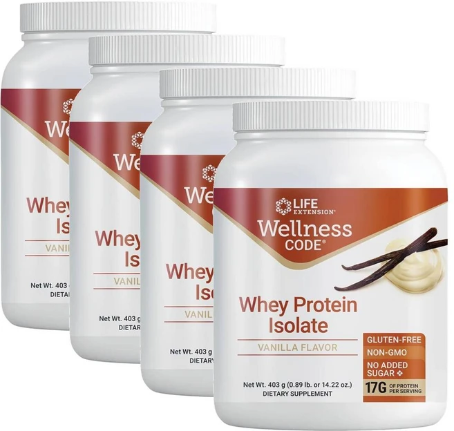 라이프익스테션 웰니스 코드 분리유청단백질 바닐라 403g(0.89lb) x 4, 4개, 403g - 쿠팡