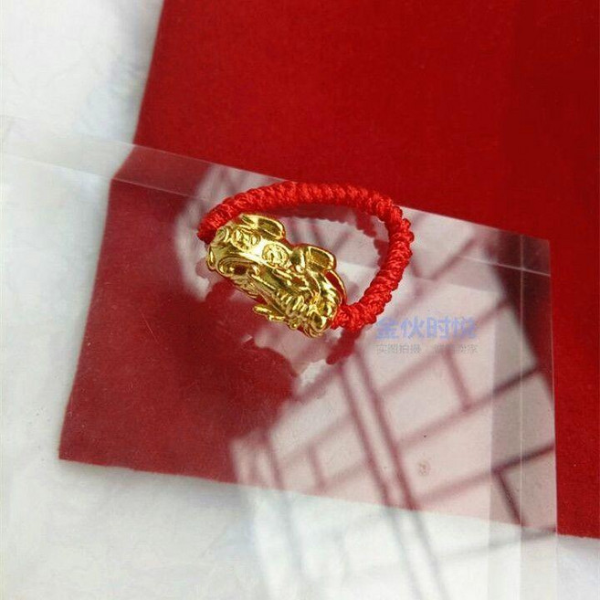 貔貅戒指 可調節 999純金 鏤空設計