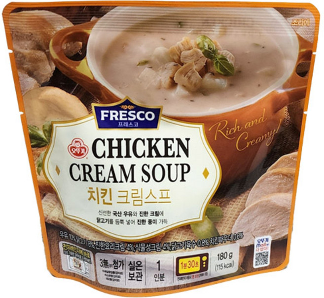 오뚜기 프레스코 치킨 크림스프 상온, 1개, 180g