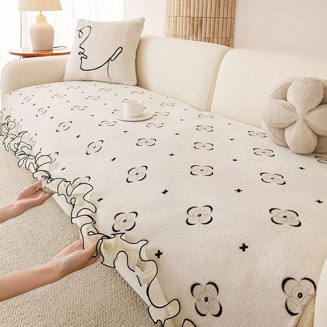 사계절용 유럽풍 감성 프릴 쇼파패드 4인용 3인용