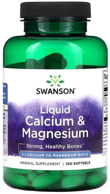 [1/2/3/4/5/6병 택1] 스완슨 리퀴드 칼슘 & 마그네슘 소프트젤 100정, 3개 - 쿠팡