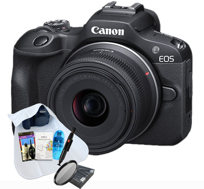 캐논 EOS R100 + 18-45mm KIT 입문용 6종 패키지(MCUV필터/렌즈클리닝펜/포켓융/청소키트/리더기/보호필름)