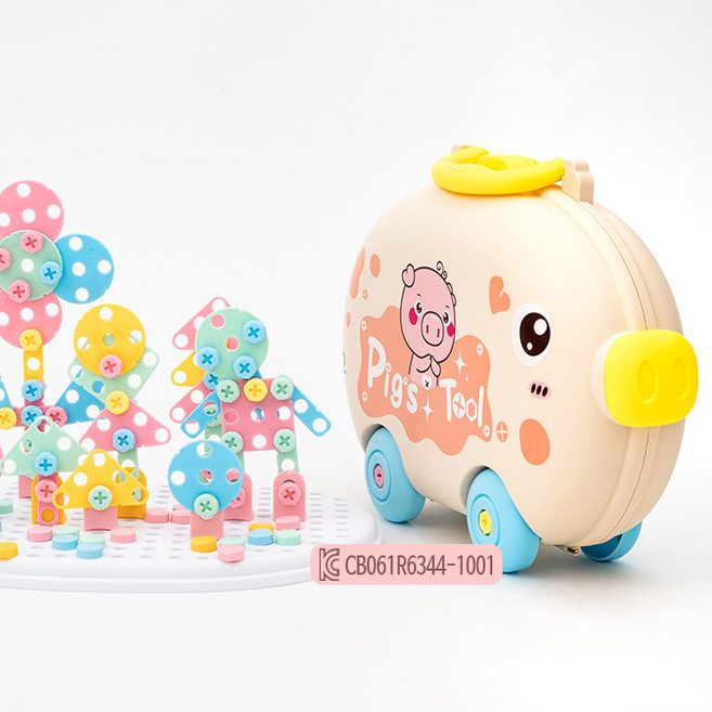 [붐키즈] 돼랑이 전동드릴 장난감 세트 KC인증, 197+전동드릴, 1개