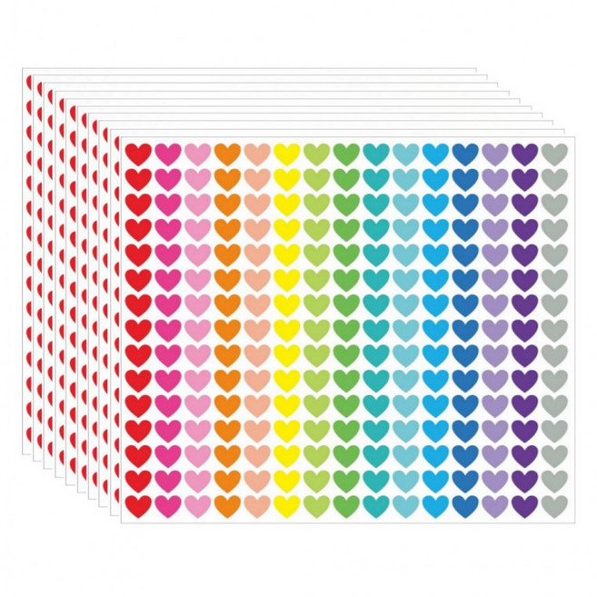 2250개입 15색상 하트 스티커 10장 세트, 1세트, 15색상(S4099) 2250PCS
