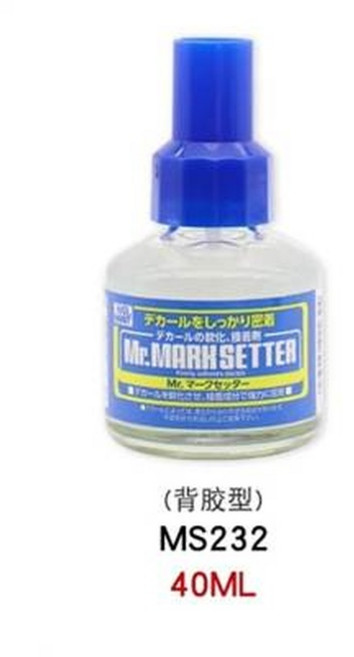Mr. MARK SETTER 水貼軟化劑 MS232 40ML, 郡士輔料MS-231水貼紙黏膠劑高達模型製作MS-232水貼軟化劑帶背膠, 1個