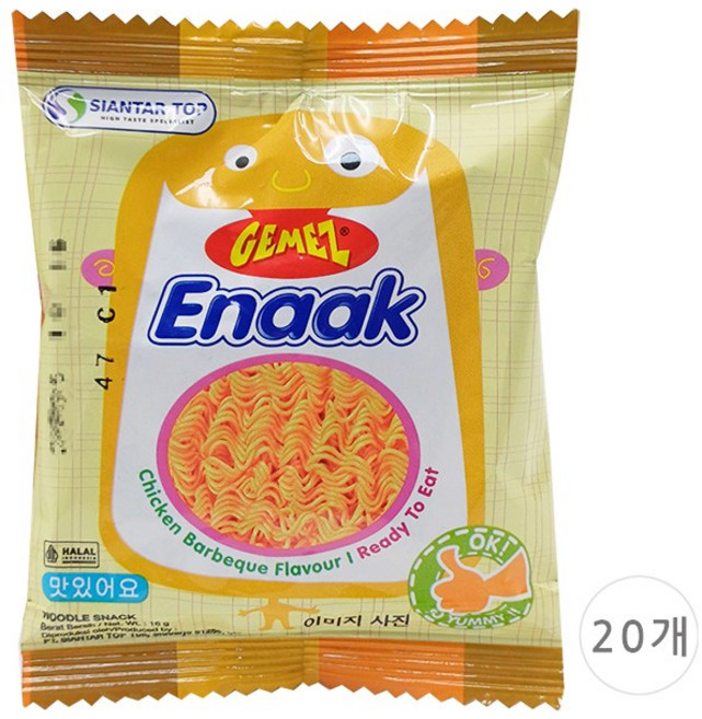 게메즈 에낙 라면 과자, 16g, 20개