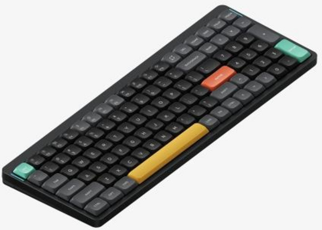 NuPhy Air96 V2 QMK/VIA 무선 기계식 키보드, 청축, 01 블루 스위치, Basalt Bla