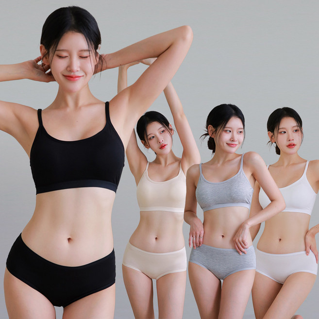 디디오 데일리 노와이어 브라팬티세트 8종세트 고정패드 베이직 브라탑