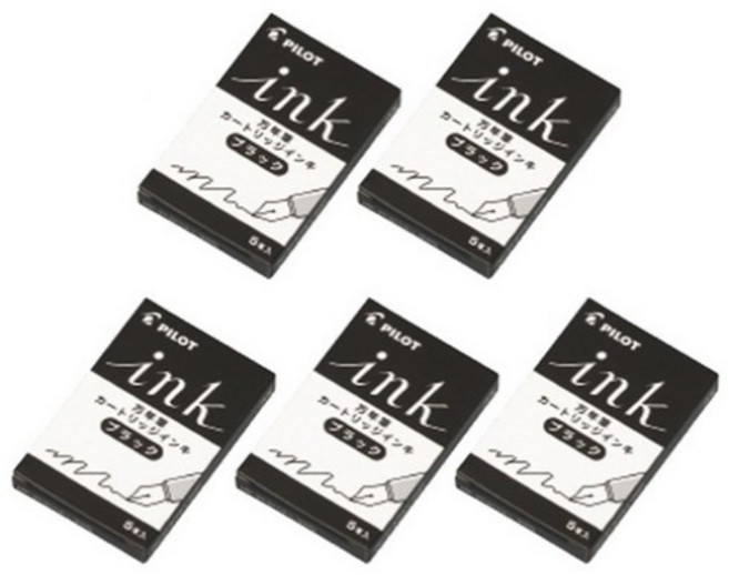 파이롯트 잉크 카트리지(IRF-5S) 5본입 세트, 1개, 잉크카트리지 블랙(5본입) 5개 세트