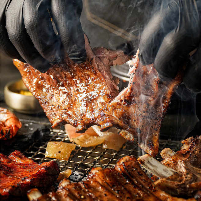 소금 쪽갈비 수제 양념 등갈비 구이 바베큐, 3개, 520g